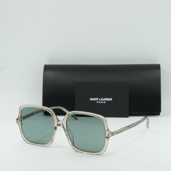 Saint Laurent SL591 003 Square Sunglasses - Beige - Picture 1 of 8
